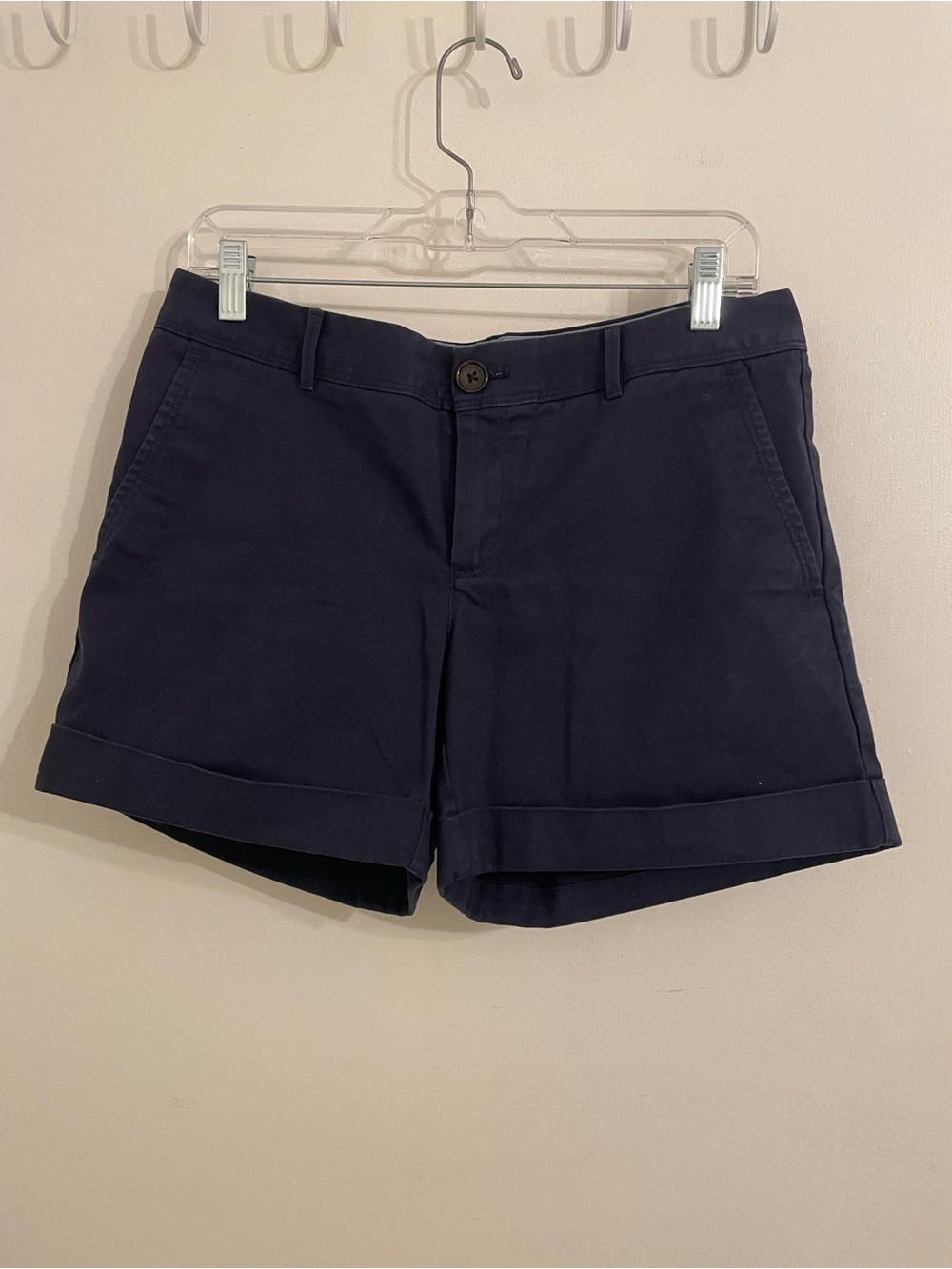 Banana Republic Navy Cuffed Cotton Shorts